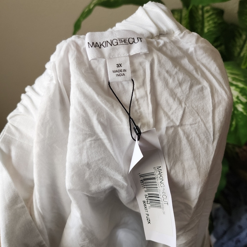 Making The Cut Painted Midi Gary's Skirt Winning Look White Artsy NWT Size 3x - Picture 8 of 10